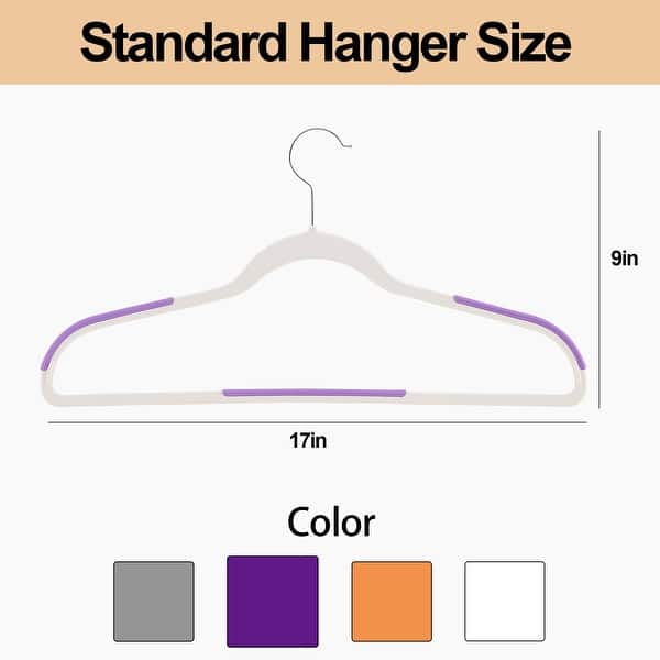 dimension image slide 2 of 4, Clothes Hangers Plastic Coat Hangers Non-Slip Space-Saving Swivel Hook