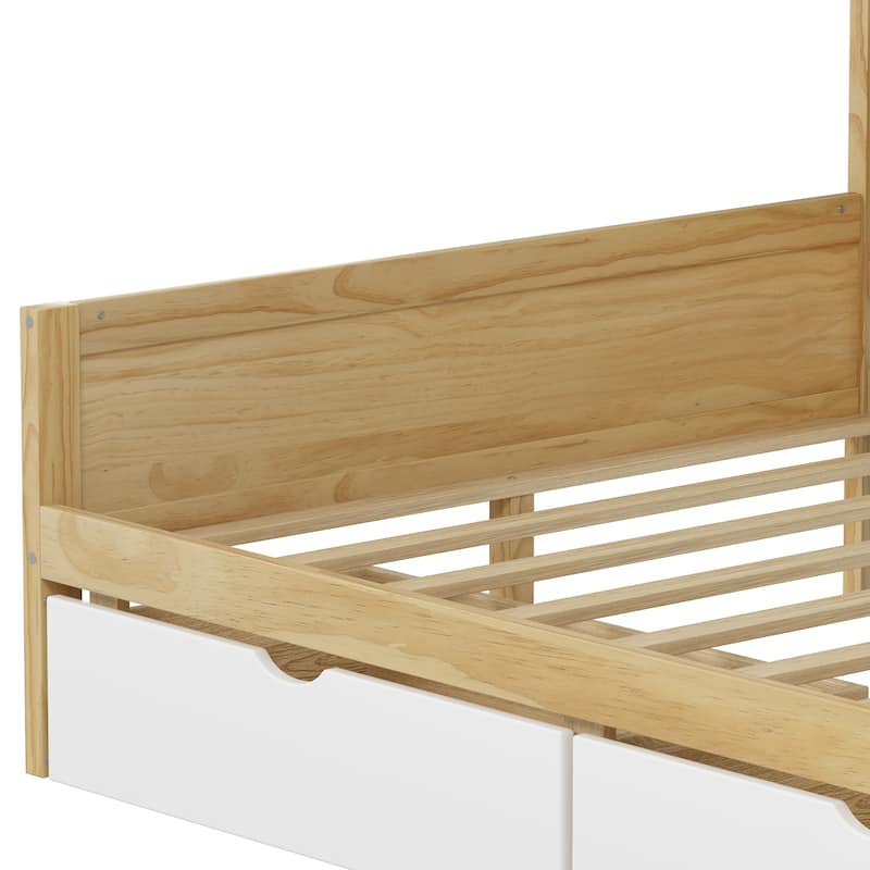Full Size L-Shape Daybed with 9 Storage Units & Adjustable Desk (400lb Capacity)