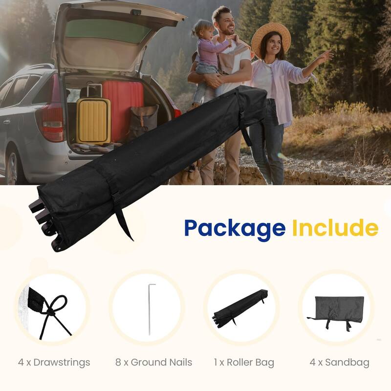 Pop Up Canopy Tent – Outdoor Shade Gazebo with Storage Bag & Sandbags,Easy Setup Canopy for Patio, Camping, Beach