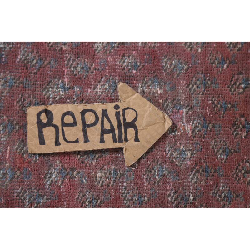 Hand Knotted Oriental 100% Wool Carpet Traditional All-Over Red Botemir Area Rug - 6' 5'' X 4' 1''