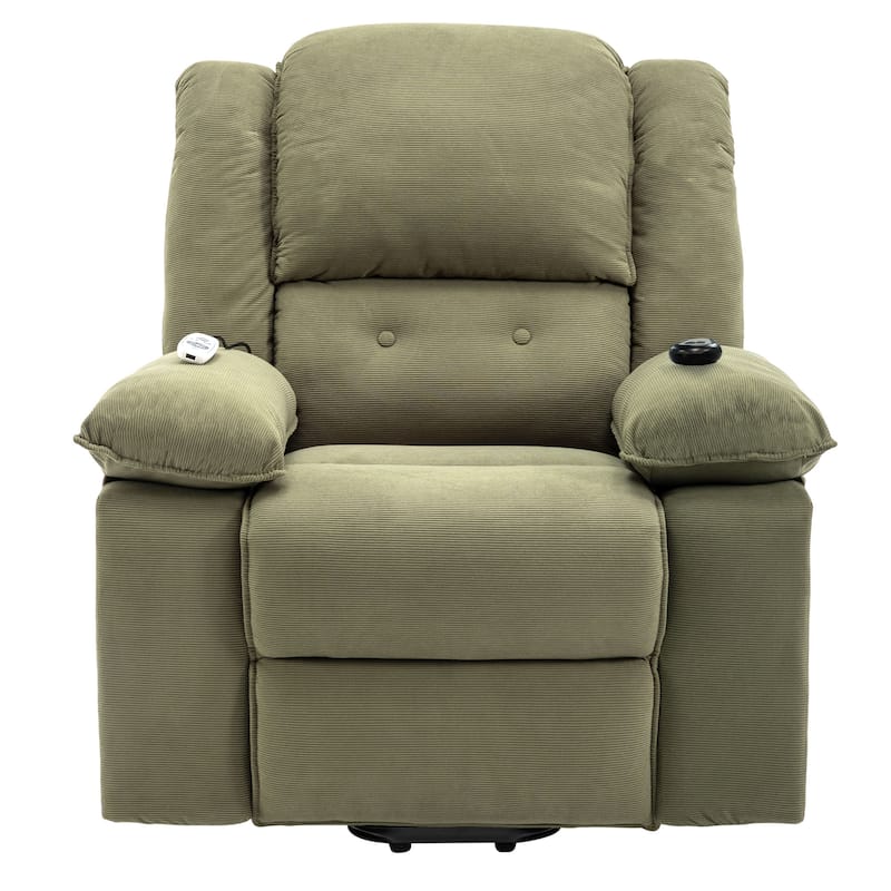 Power Lift Recliner Chair with Massage & Heating Function, Ergonomic Single Lounge Sofa, Recliner Chair with Side Pockets