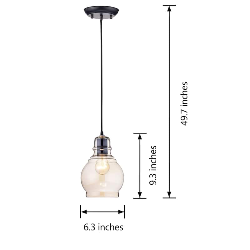Mariana Antique Black Mini Pendant with Cognac Round Glass