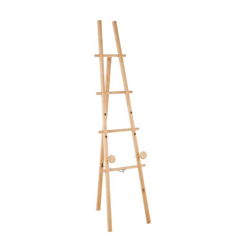 Wood Tall Adjustable 3 Tier Easel with Chain Support - Light Brown - Roche River Decor