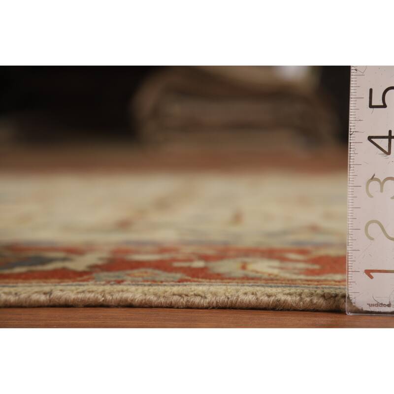 Hand Knotted Oriental 100% Wool Carpet Traditional Floral Beige & Ivories Heriz (serapi) Area Rug - 8' 0'' X 4' 10''