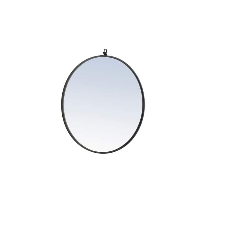 Strick & Bolton Patti Metal 28-inch Round Mirror with Decorative Hook