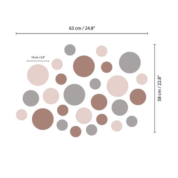 dimension image slide 1 of 2, Large Polka Dots Boho Natural Wall Stickers Home Decals Nursery Decors - Brown