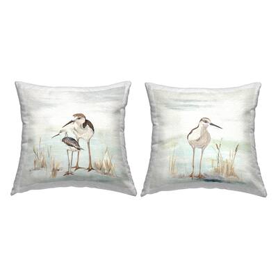 Stupell Sandpipers Summer Beach Grass Printed Outdoor Throw Pillow ...