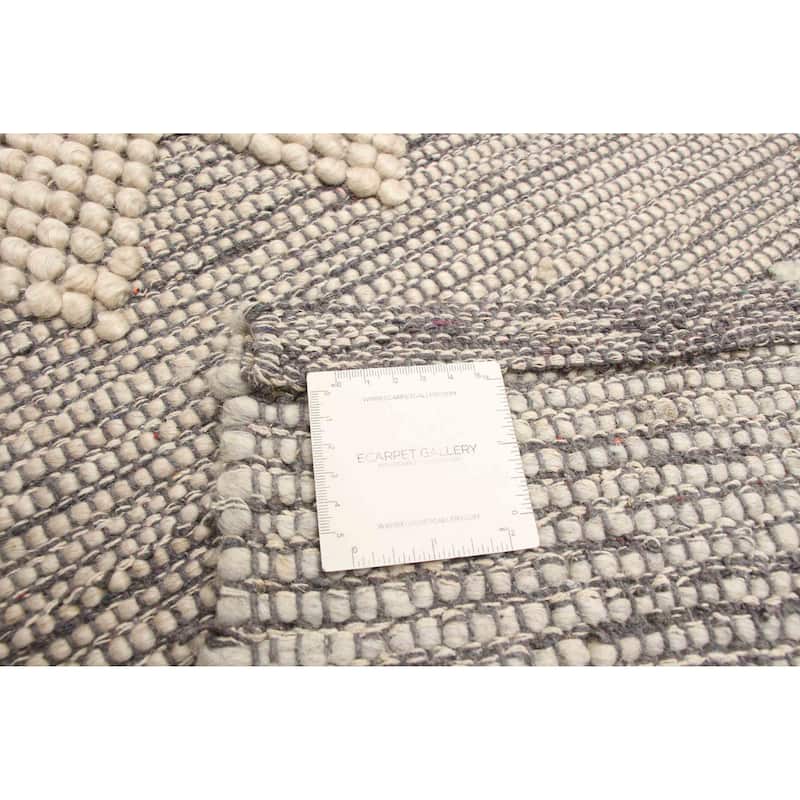 ECARPETGALLERY Braid weave Sienna Khaki Wool Rug - 6'2 x 9'1
