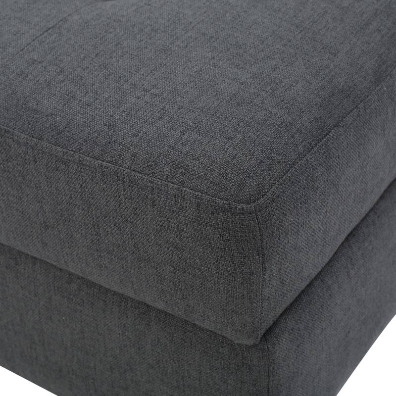 Fabric Tufted Turned Leg Dining Bench