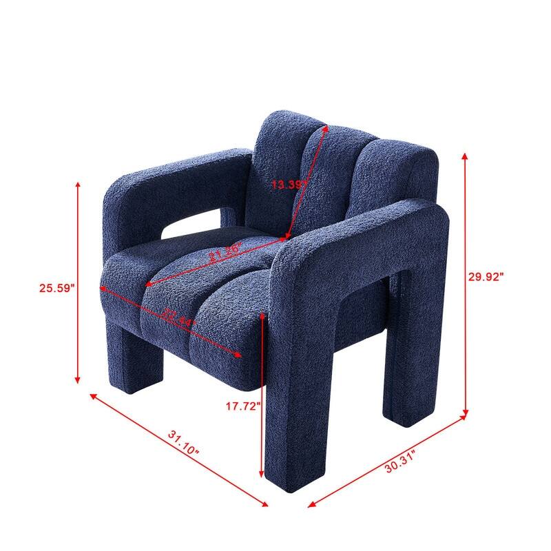 31.10" Wide Boucle Upholstered Accent Chair Living Room Armchair Lounge Chair,6 Colors
