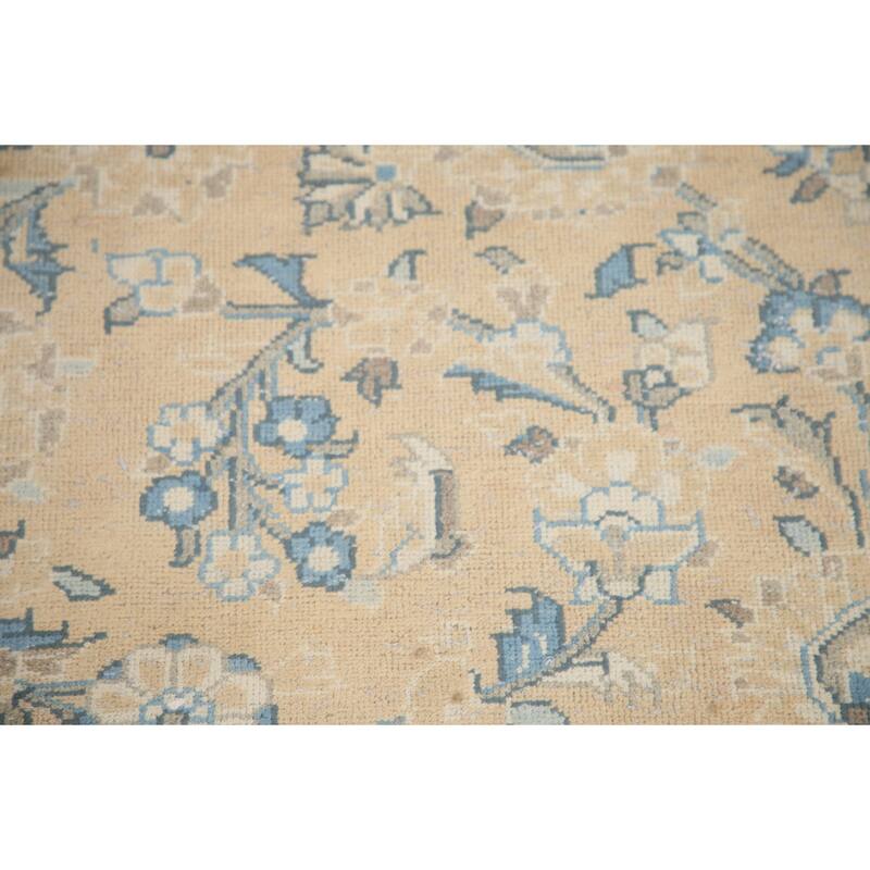 Hand Knotted Oriental 100% Wool Carpet Traditional Floral Peach Mashad Area Rug - 13' 1'' X 9' 11''