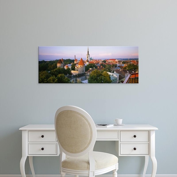 Easy Art Prints Panoramic Images's 'High angle view of a city, Tallinn, Estonia' Premium Canvas Art