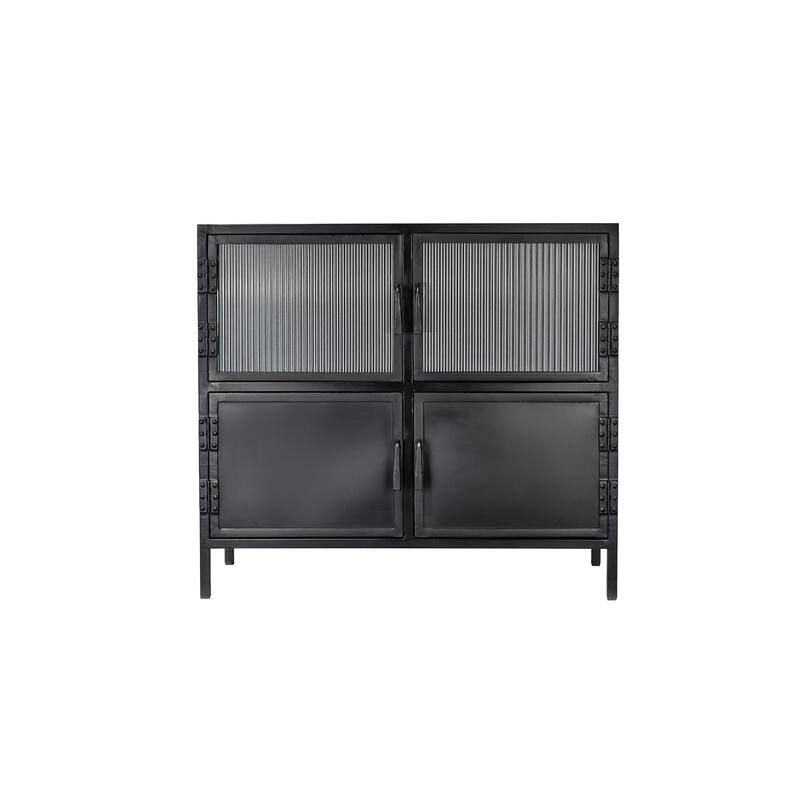 Jamie Young Vitrino 4 Door Iron Side Table