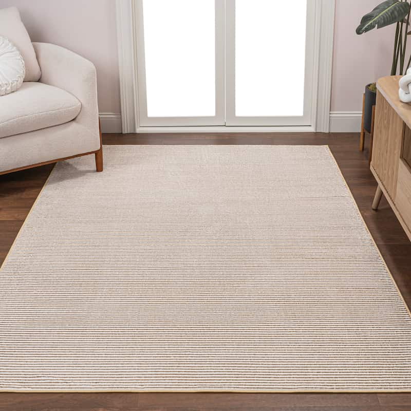 JONATHAN Y Athens Modern Minimalist Pinstripe High-Low Rug