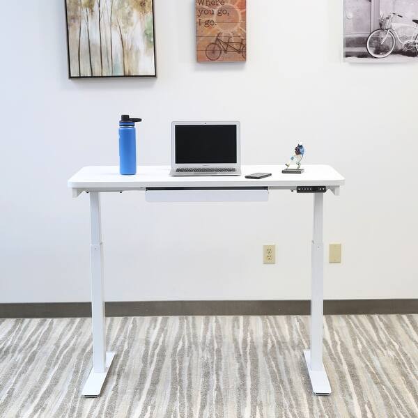 Motionwise Electric White Standing Desk Overstock 28303678