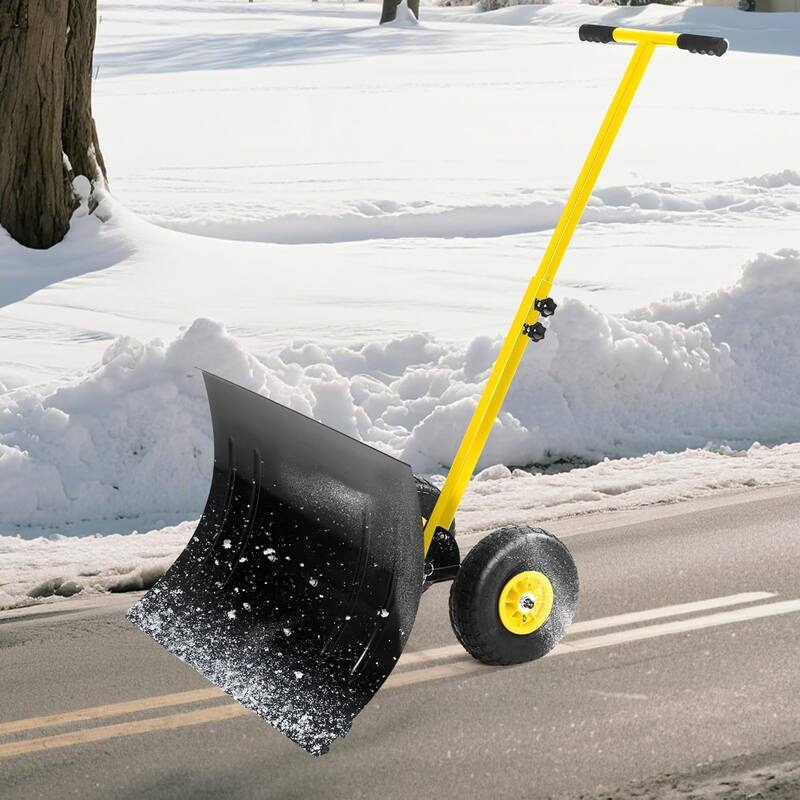 29.1W x 16.5H Snow Shovel with Wheels - 29.1W x 16.5H - Yellow