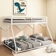 preview thumbnail 3 of 9, Classic Square Metal Bunk Bed Frame,Twin over Full Metal Bunk White for Kids and Adult