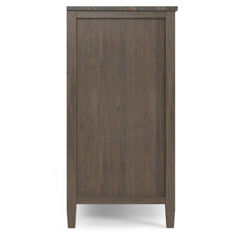 WYNDENHALL Cantina SOLID WOOD 54 inch Wide Rectangle Transitional Sideboard with Wine Storage in Smoky Brown