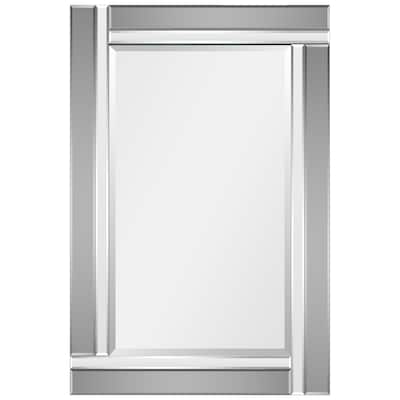 Rectangular Beveled Charcoal Gray Mirror Framed Wall Mirror 24" x 36" - 36" x 24" x 1.2"
