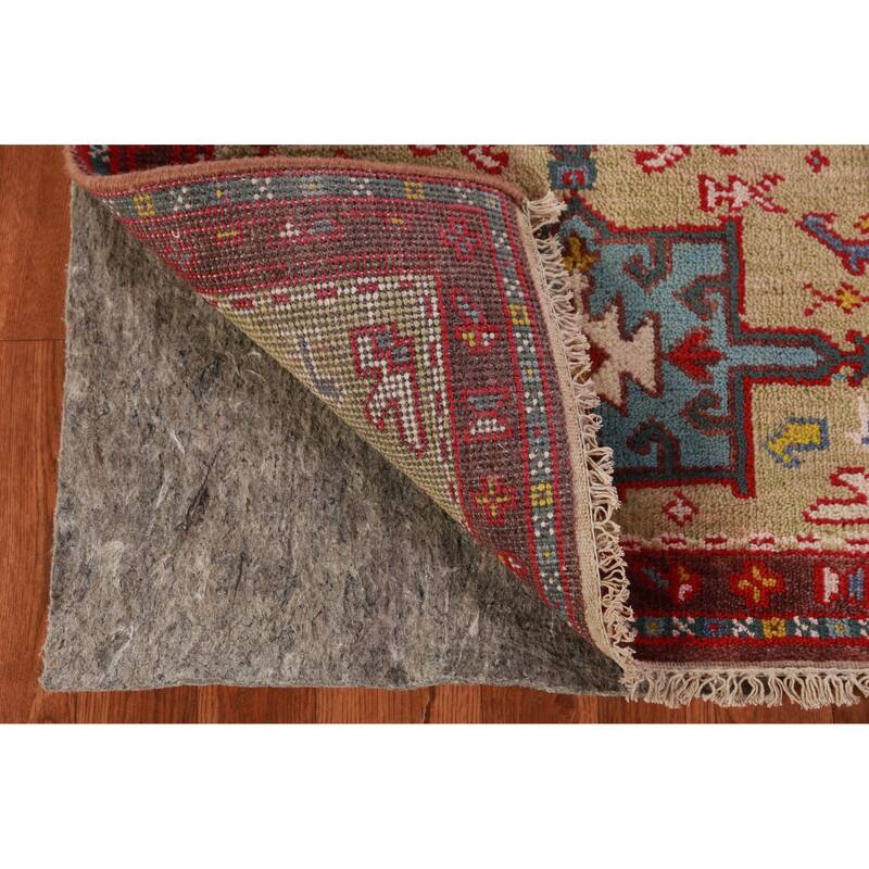 Hand Knotted Oriental 100% Wool Carpet Transitional Geometric Green Khotan Runner Rug - 9' 11'' X 2' 6''