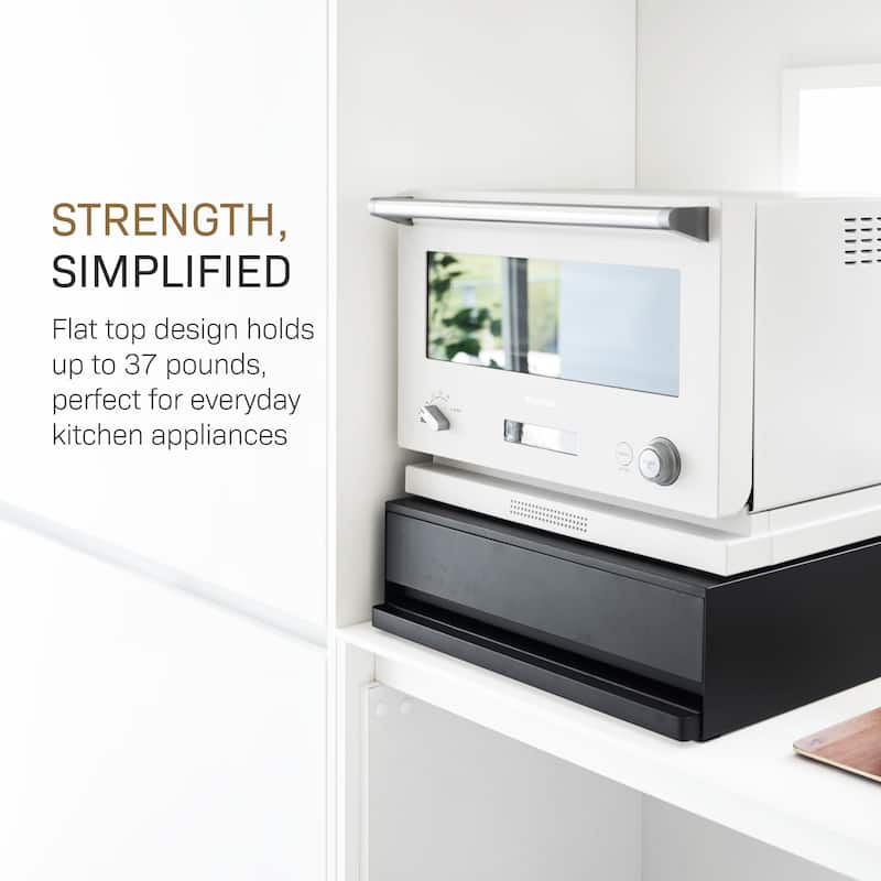 Yamazaki Home Countertop Drawer with Pull-Out Shelf, Steel, Holds 37 lbs - L 15.47 x W 17.72 x H 5.31 inches