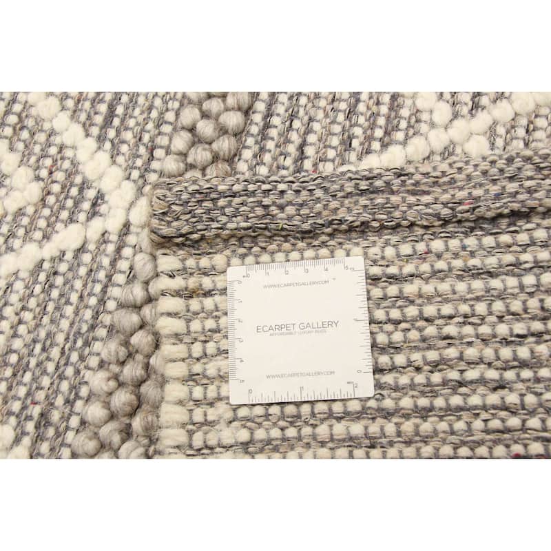 ECARPETGALLERY Braid weave Sienna Taupe Wool Rug - 4'11 x 8'4