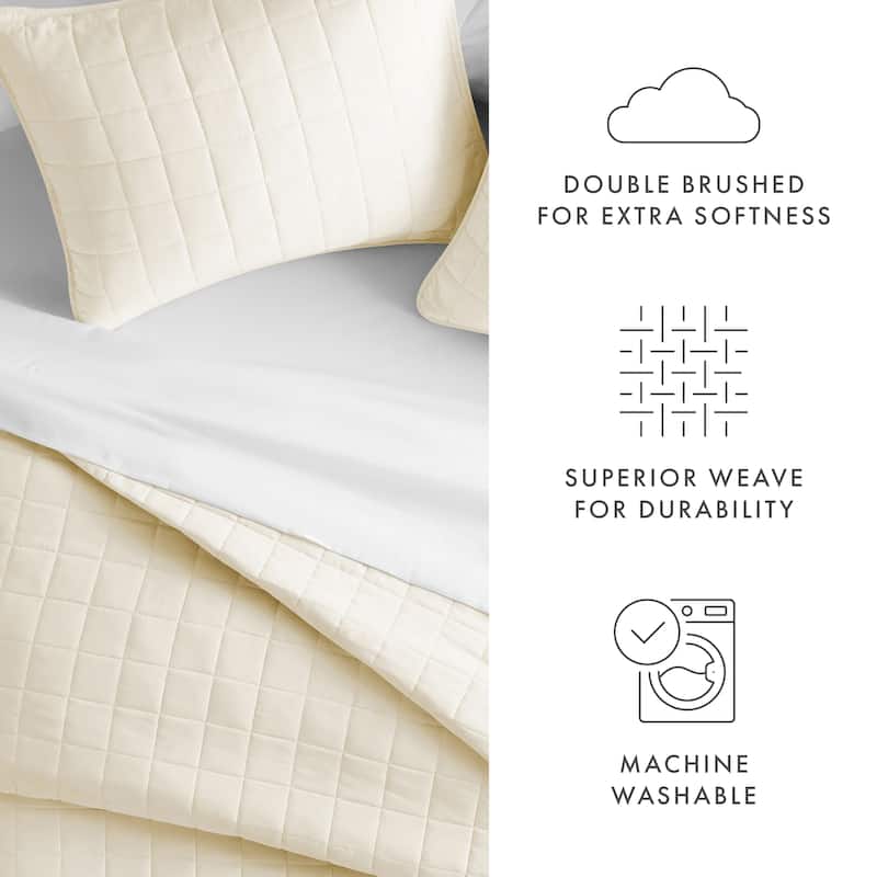 Becky Cameron Premium Ultra Soft Square Quilted Coverlet Set