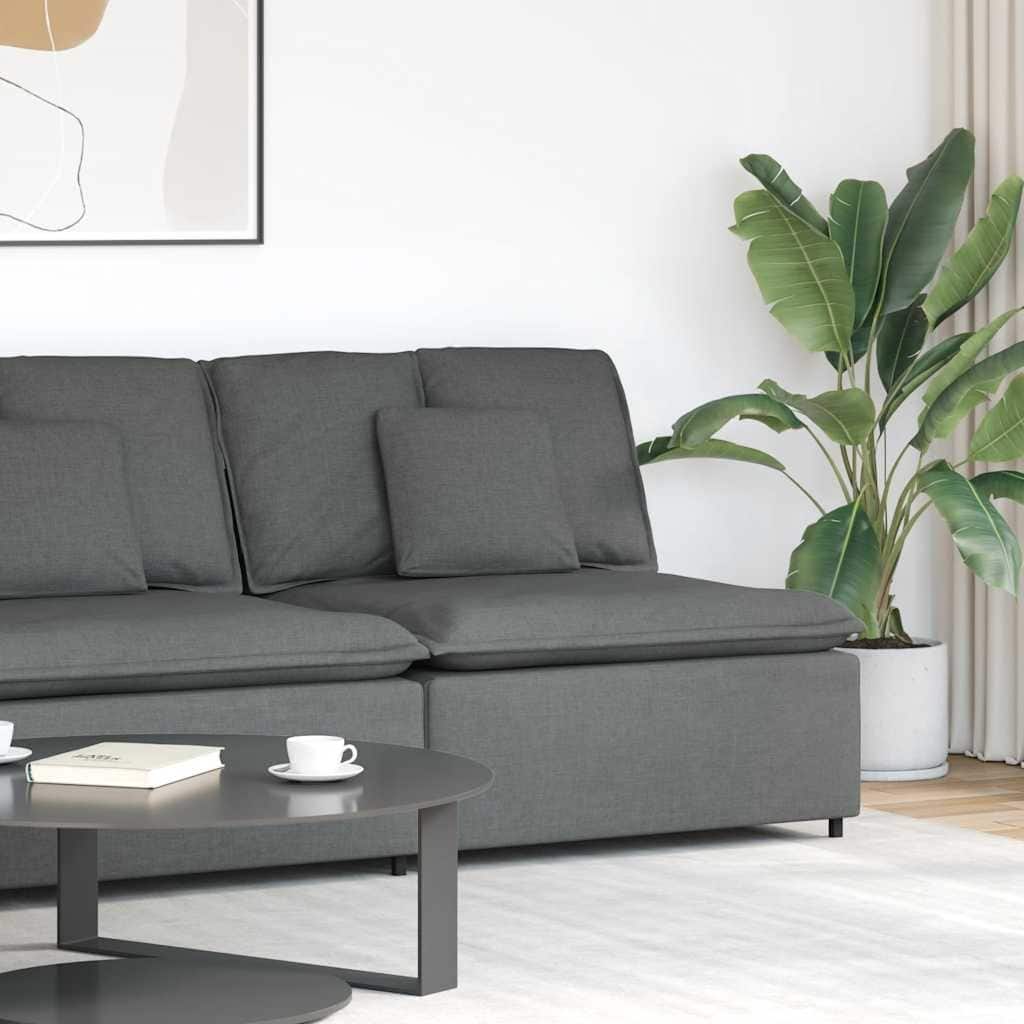 vidaXL Modular Sofa Dark Grey fabric (100% Polyester), Metal, Foam - 39.4 x 39.4 x 25.2 in