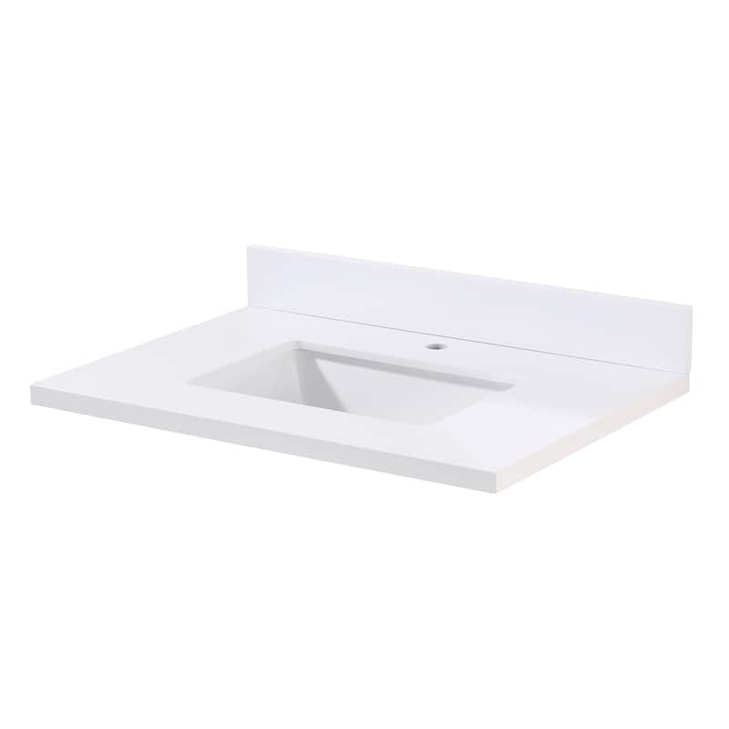 Altair Caorle Bathroom Vanity Countertop in Snow White Finish Without Cabinet