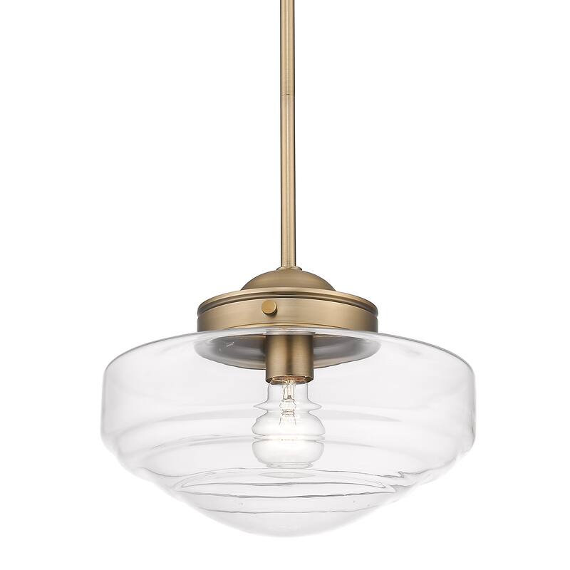 Golden Lighting Ingalls 12" Wide Pendant - Modern Brass / Clear Glass