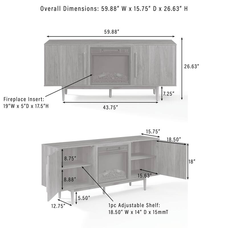 Crosley Liam Fireplace Tv Stand For 65" Tv