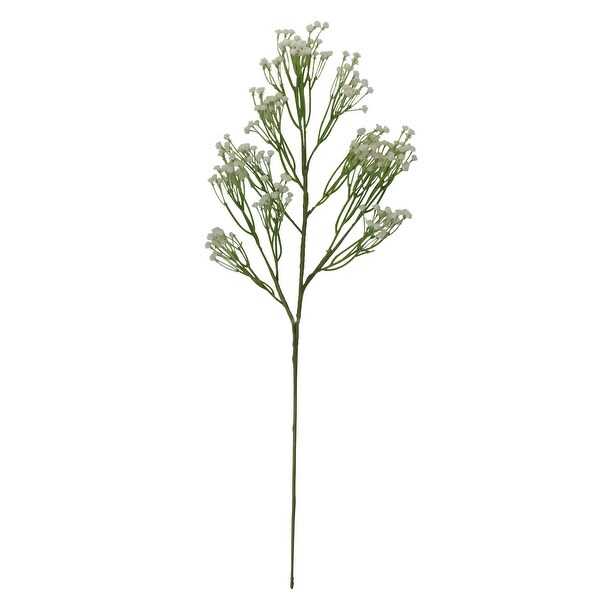 24" Dove White and Green Gysophila Artificial Stemmed Flower Spray - N/A