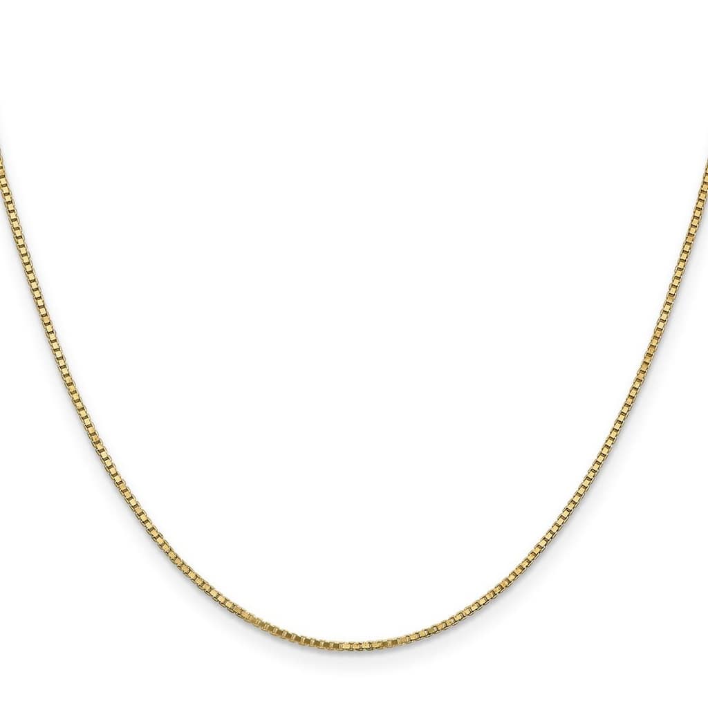 Curata 14k Yellow Gold Solid 1.1mm Box Chain Necklace (Lobster) Options: 16 18