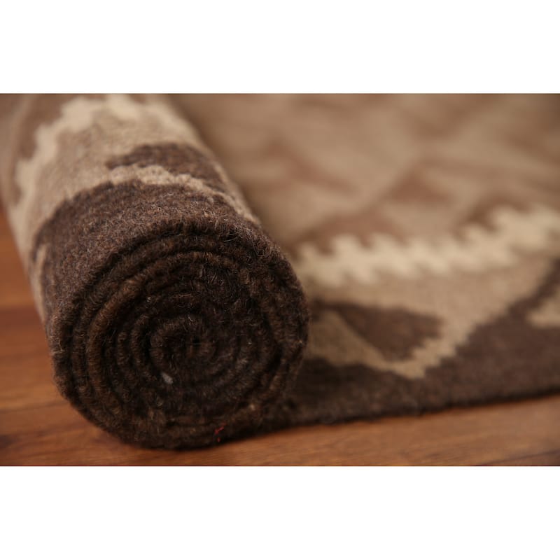 Reversible Kilim Modern Area Rug Flat-weave Wool Carpet - 6'6"x 9'9"