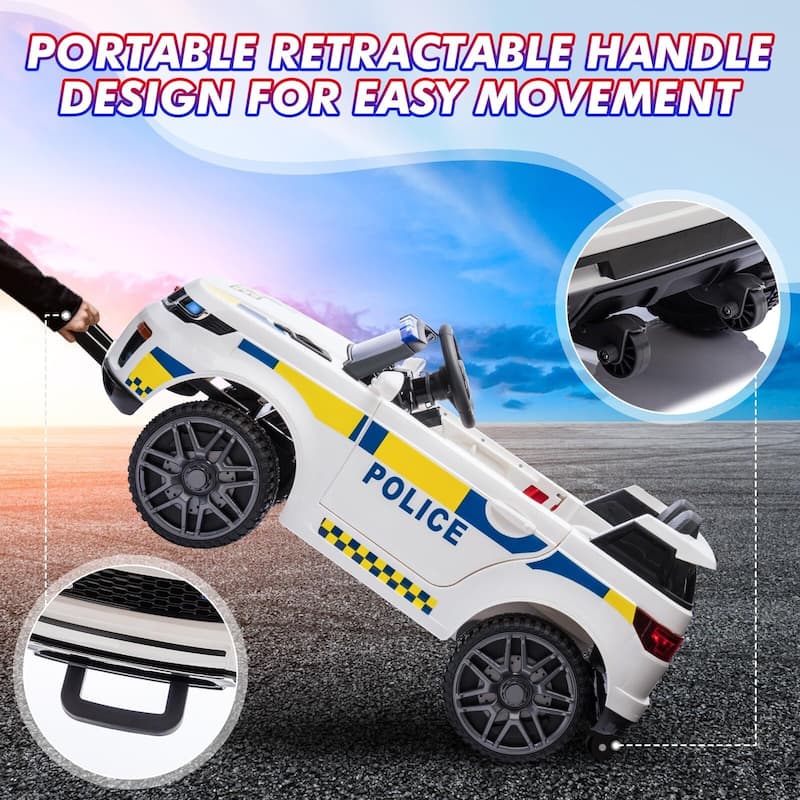 Kids Electric Police Car with Alarm & Megaphone