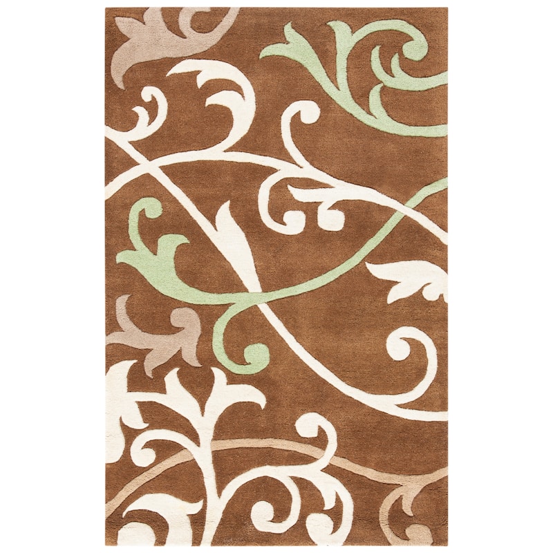SAFAVIEH Handmade Soho Lakendra N.Z. Wool Rug - 3'6" x 5'6" - Brown/Multi