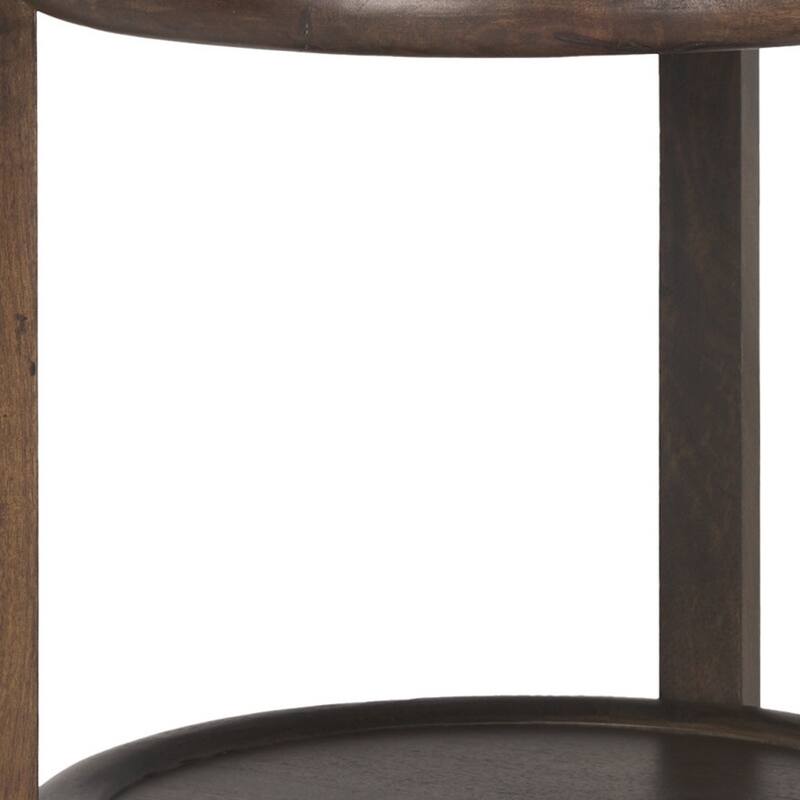 HomeRoots 24" Dark Brown Solid Wood Tray Table - 23.50 in. x 26.00 in. x 23.50 in.