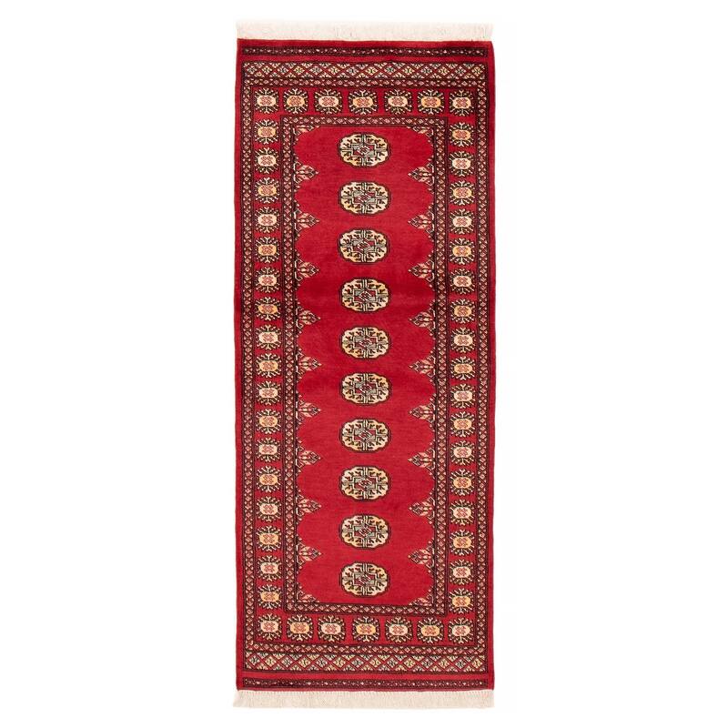 ECARPETGALLERY Hand-knotted Peshawar Bokhara Red Wool Rug - 2'7 x 6'8 - 2'7 x 6'8 - Red