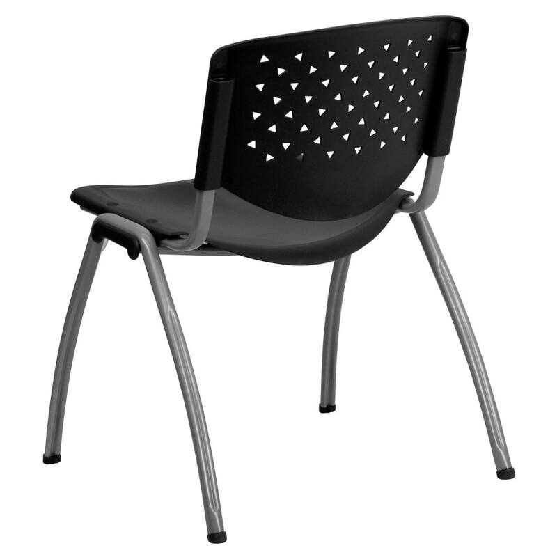 880 lb. Capacity Plastic Stack Chair with Powder Coated Frame