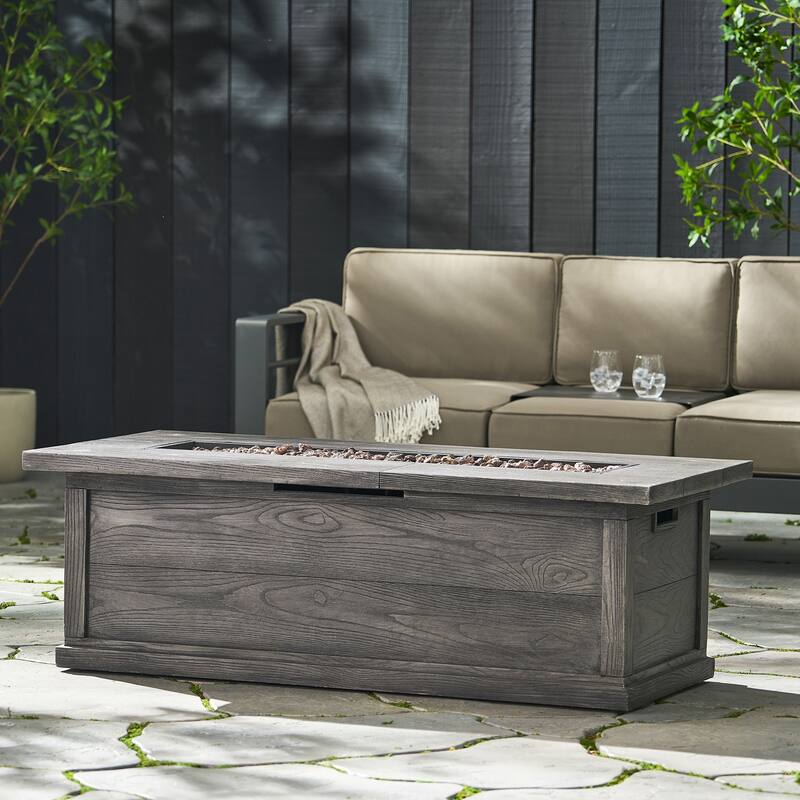 56 in. W x 26 in. D x 19 in. H Rectangle Propane Burning Outdoor Fire Pit