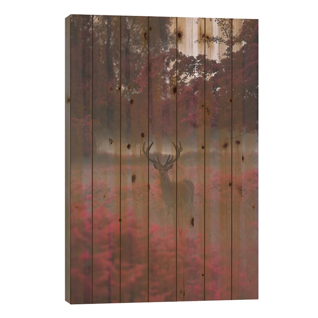 Strawberry Stag I Print On Wood by Max Ellis - Multi-Color