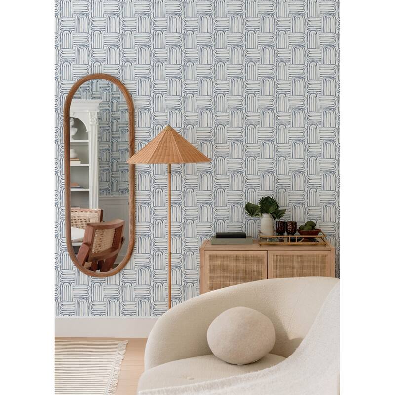 A-Street Prints Lolly Blue Arches Wallpaper