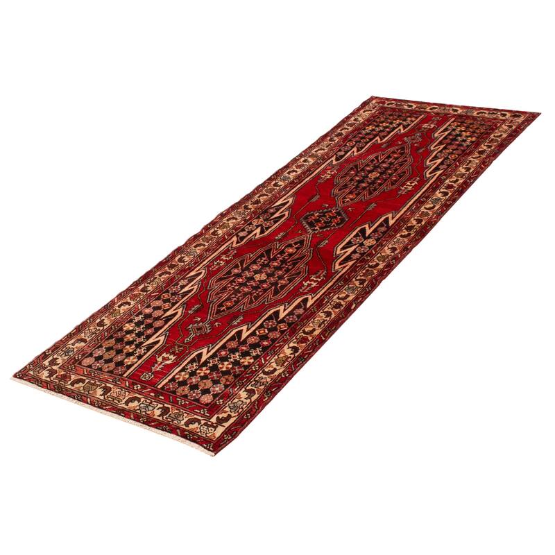 ECARPETGALLERY Hand-knotted Anadol Red Wool Rug - 3'6 x 10'0