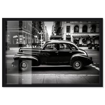 Vintage Car in New York Shadowbox by Art Remedy