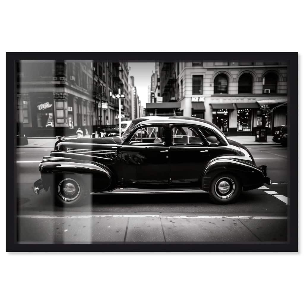 Vintage Car in New York Shadowbox by Art Remedy
