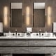 preview thumbnail 23 of 119, 1-Light Black/ Gold/ Nickel Modern Long Linear Strip Wall Sconce Dimmable LED Bathroom Vanity Light
