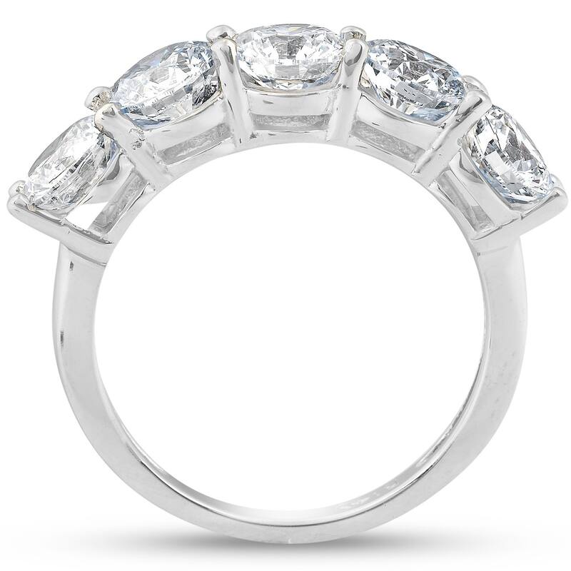 3 3/4 Ct EX3 Lab Grown Diamond Five Stone Wedding Ring White Gold
