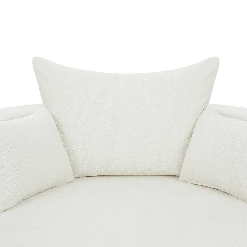 Swivel Barrel Chair with 3 Pillows
