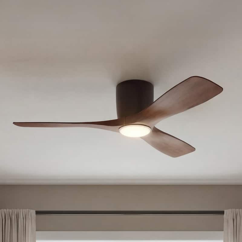 Kichler Lighting Volos 48 in. Integrated LED Flush Mount Ceiling Fan - 48 inch - Satin Natural Bronze