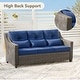 preview thumbnail 73 of 105, Murphy Outdoor Wicker Patio Outdoor Sofa Swivel Chair Coffee Table